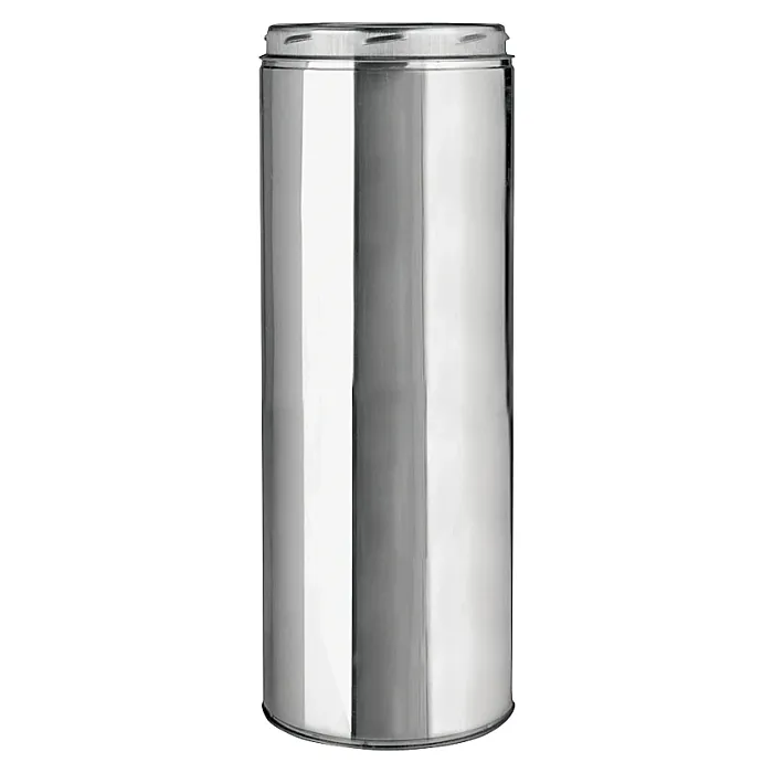 Selkirk 206012 Chimney Pipe, 6 in ID, 8 in OD, 12 in L, Stainless Steel