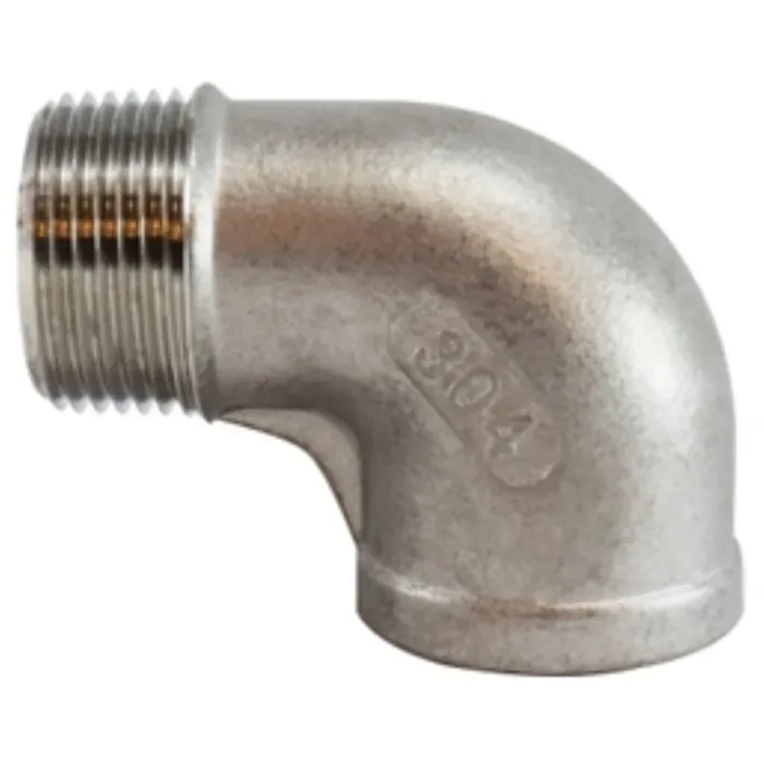 Merrill Anderson Metals 62165B Street Pipe Elbow, 1 in, Threaded, 90 deg Angle, 304 Stainless Steel, Galvanized