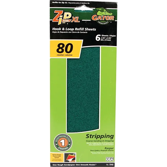 Gator 7242 Refill Sanding Sheet, 80 Grit, Medium, Aluminum Oxide Abrasive