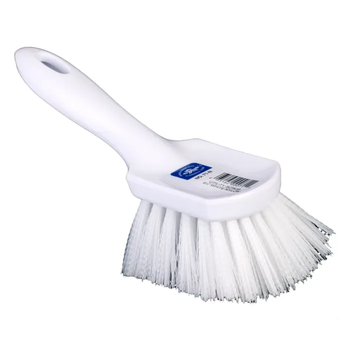 Magnolia Brush Short Handle 8-1/2 in Fender Brush with White Nylon Bristles