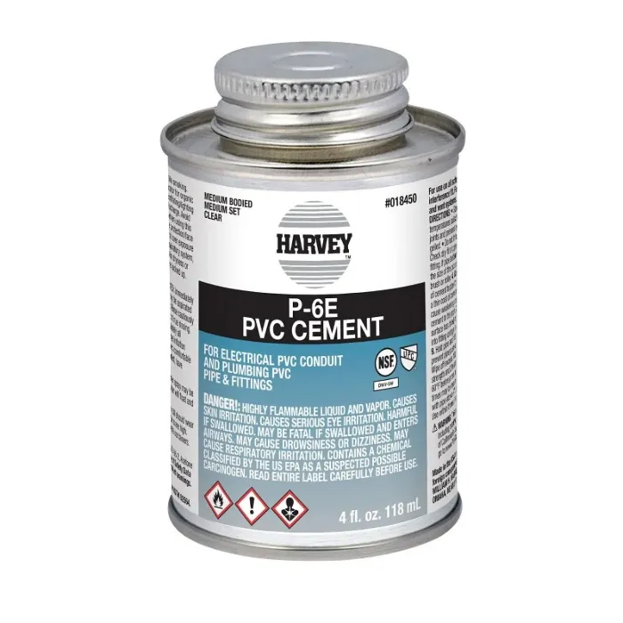 Harvey 18450-12 Conduit Cement, 4 oz Can, Liquid, Clear