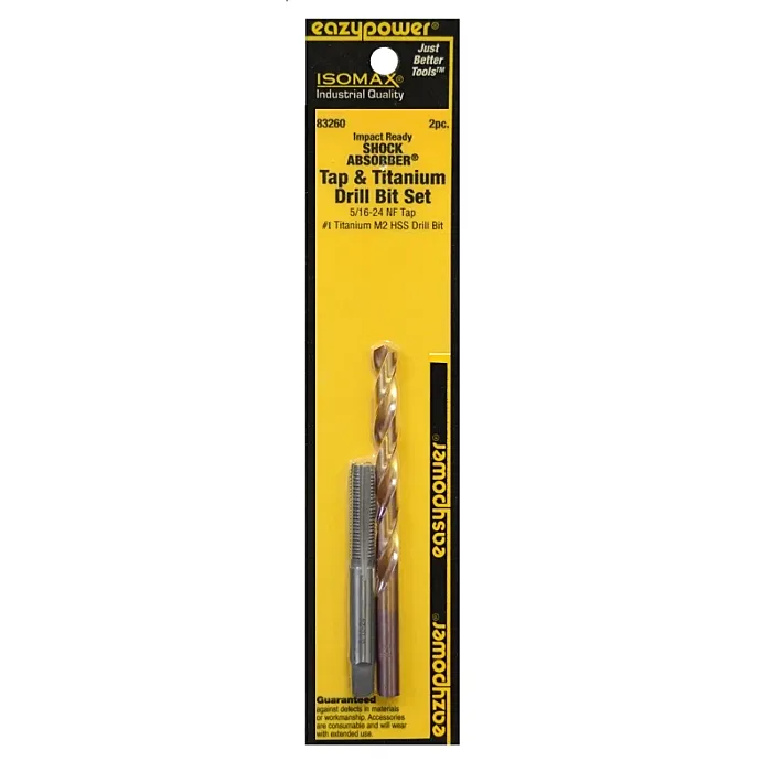 Eazypower 83260 Tap and Drill Set, 5/16-24 Thread, Titanium