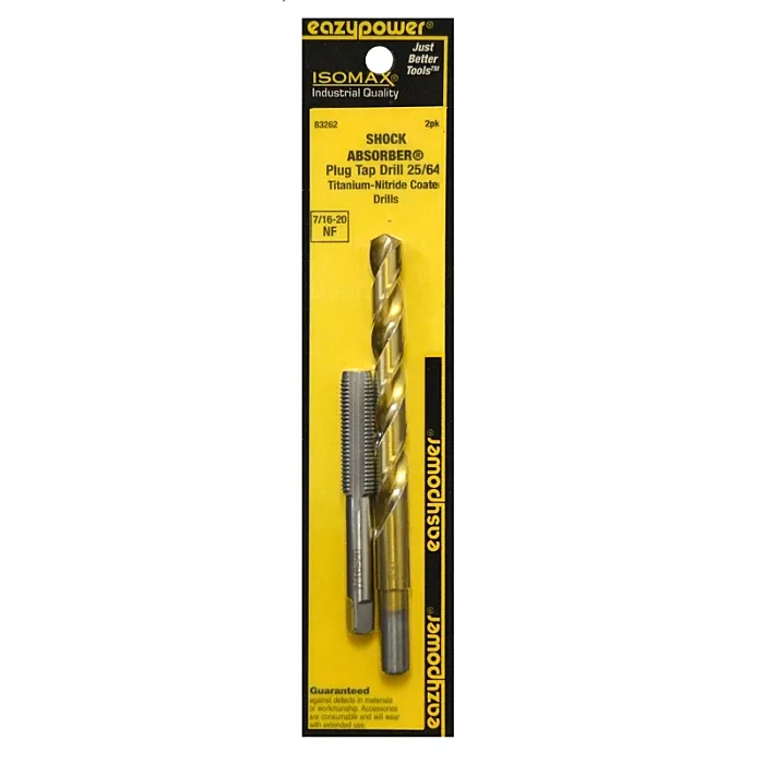 Eazypower 83262 Tap and Drill Set, 7/16-20 Thread, Titanium