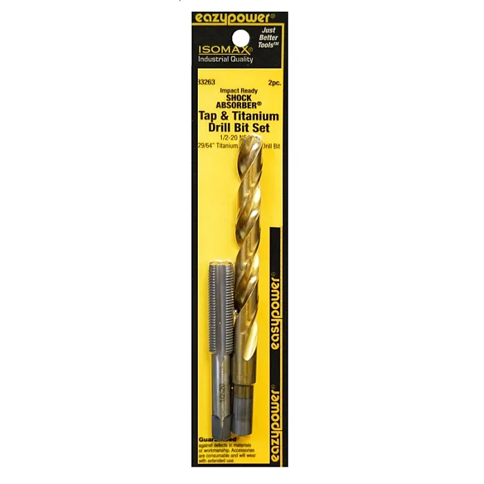 Eazypower 83263 Tap and Drill Set, 1/2-20 Thread, Titanium