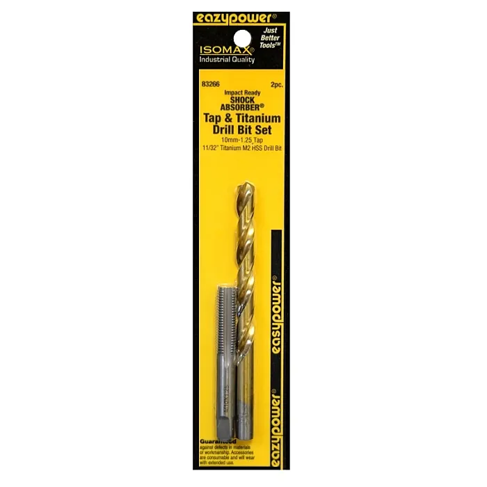 Eazypower 83266 Tap and Drill Set, 10MM-1.25 Thread, Titanium
