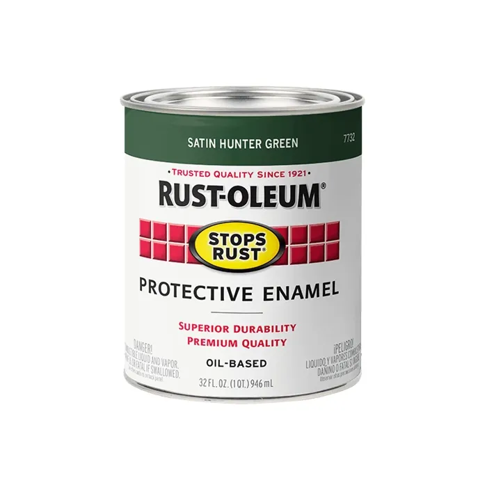 Rust-Oleum Stops Rust Oil Based Satin Protective Rust Control Enamel, Hunter Green, 1 Qt.