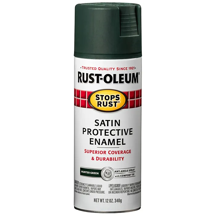 Rust-Oleum Stops Rust® - Protective Enamel Spray Paint - 12 oz - Satin Hunter Green