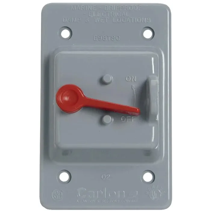 ABB Vertical Mount Toggle Switch Box Cover, Length 4.75 Inches, Width 3 Inches, Material Polycarbonate, Color Gray, Pack of 10