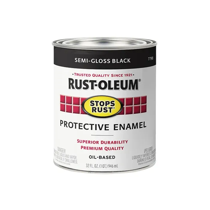 Rustoleum Stops Rust Protective Enamel Brush-On Paint (Semi-Gloss - Black) 1 qt