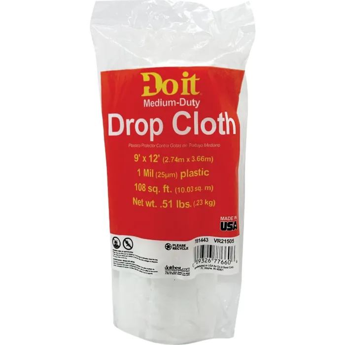 Do it Best Plastic Medium Duty Drop Cloth (Clear) 9 ft x 12 ft