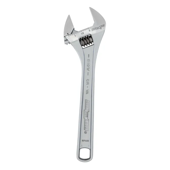 Channellock 10" Adj Wrench, Wide, Chrome