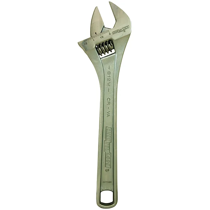 Channellock 12" Adj Wrench, Wide, Chrome