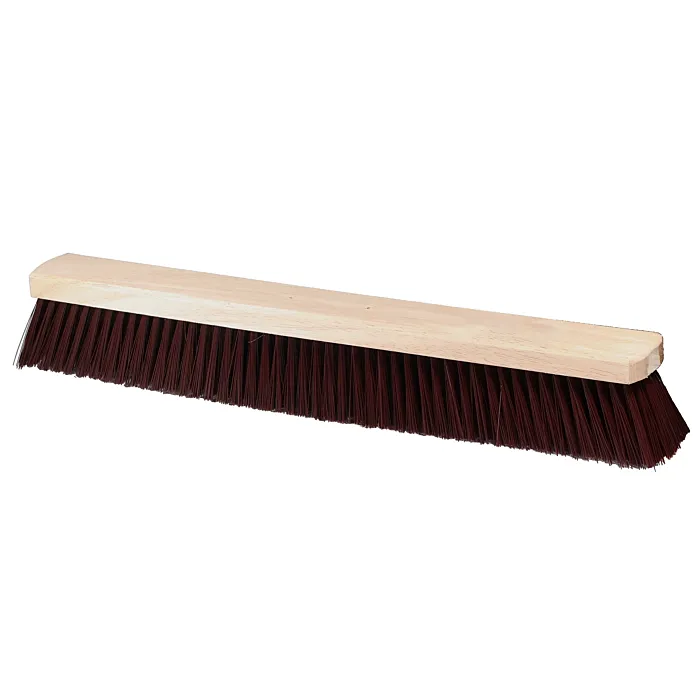 Magnolia Brush 24 in Broom Head ONLY, Stiff Coarse Brown Plastic 3 in Bristles for Flex Handle