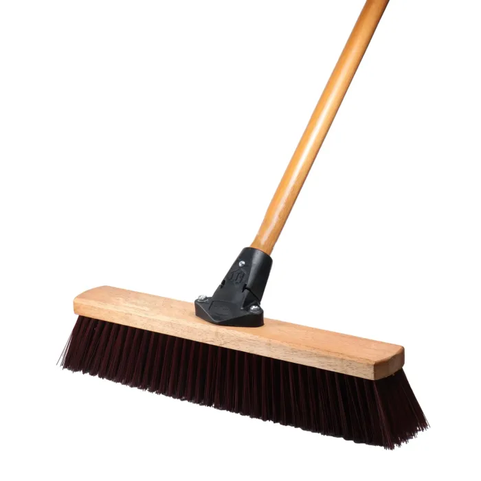 Magnolia Brush 36 in Push Broom, Stiff Coarse Brown Plastic 3 in Bristles with Flex Handle