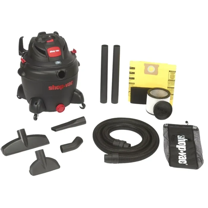 Shop Vac Shop-Vac 8252605 Wet/Dry Vacuum, 16 gal Vacuum, 150 cfm Air, Cartridge, Disposable Filter, 6.5 hp, 120 VAC