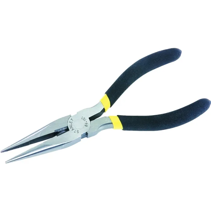 Stanley STANLEY 84-101 Nose Plier, 6 in OAL, Black/Yellow Handle, Cushion-Grip Handle, 25/32 in W Jaw, 2-3/16 in L Jaw