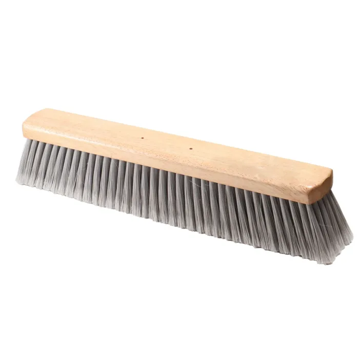 Magnolia Brush 18 in Push Broom, Silver Flagged Tip Plastic 3 in Bristles for Flex Handle