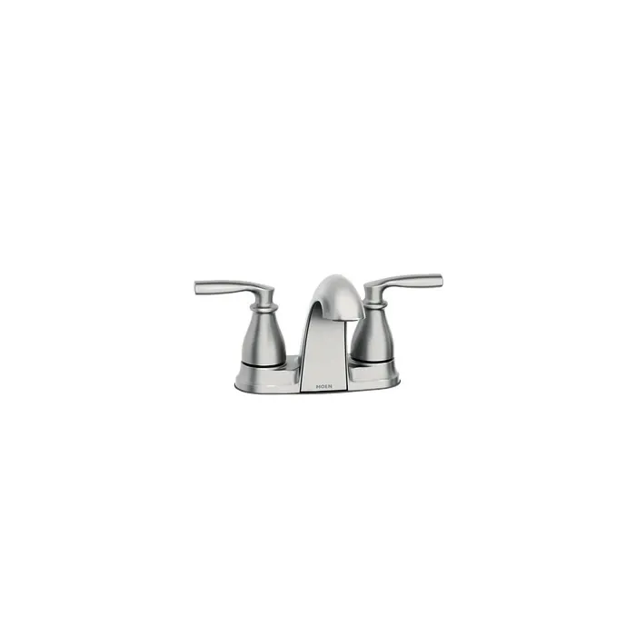 Moen 84532SRN Spot Resist Brushed Nickel Two-Handle Low Arc Bathroom Faucet