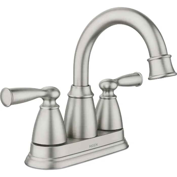 Moen 84943SRN Spot Resist Brushed Nickel Two-Handle High Arc Bathroom Faucet