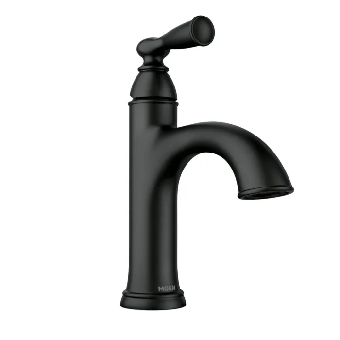Moen Banbury Matte black one-handle high arc bathroom faucet