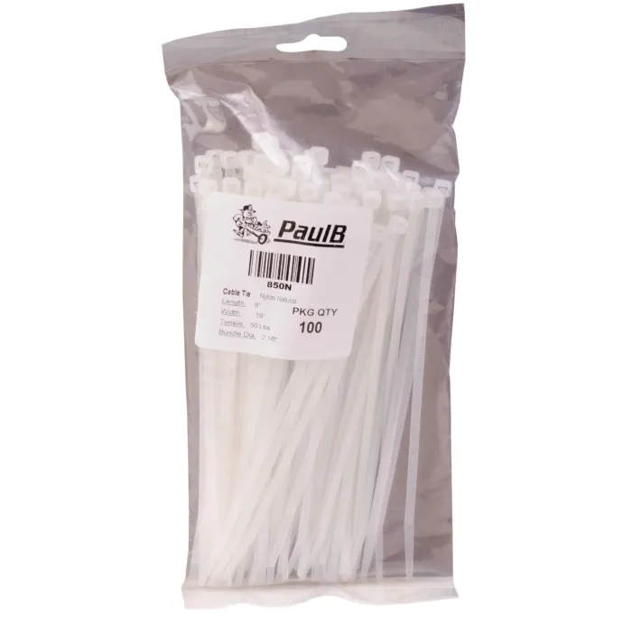 Gardner Bender 8" 50lb Natural Cable Tie, 100pk