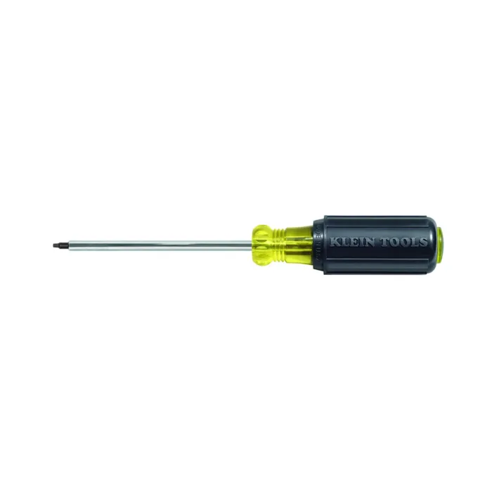 Klein Tools #3 Square Recess Screwdriver, 4-Inch Round Shank
