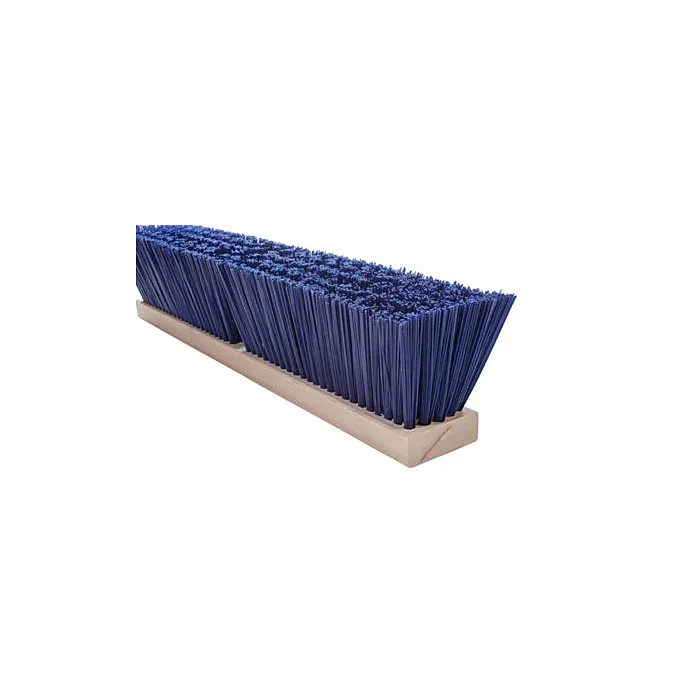 Magnolia Brush 24 in Push Broom, Heavy Gauge Blue Plastic 3 in Bristles for Flex Handle