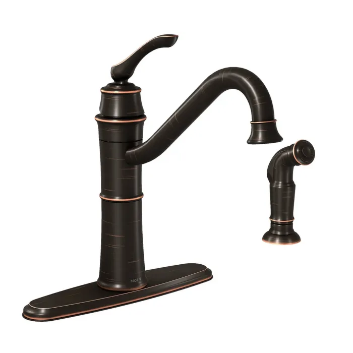 Moen Wetherly Mediterranean Bronze One-Handle High Arc Kitchen Faucet