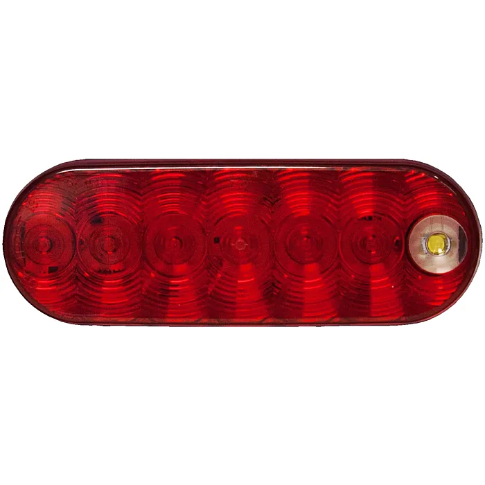 Peterson 16 V LED Red/White Oval Stop/Turn/Tail & Back-Up Light