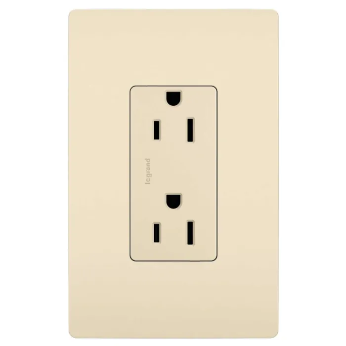 Pass & Seymour radiant® Tamper-Resistant Outlet, Light Almond