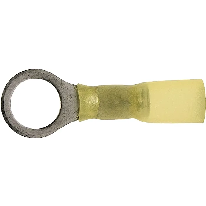 Calterm 65726 Ring Terminal, 12 to 10 AWG Wire, Copper Contact, Yellow, 7/PK