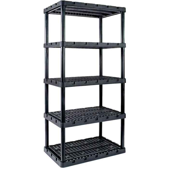 5 Tier Plastic Shelving (Black)