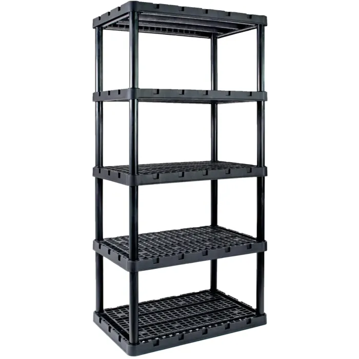 5 Tier Plastic Shelving (Black)