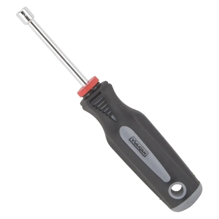 Vulcan MC-SD38 Nut Driver, 6 mm Drive, 7 in OAL, Cushion-Grip Handle, Gray and Black Handle, 3 in L Shank