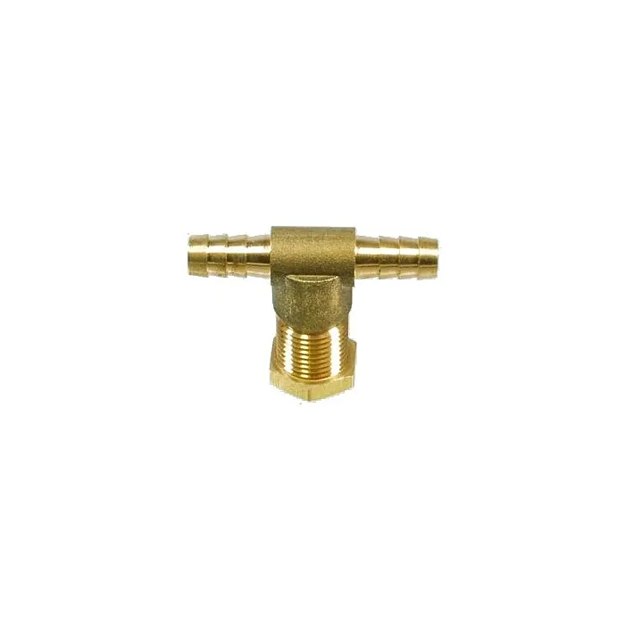 Valley Industries Brass Threaded Nozzle Body Tee with 1/2" Hose Barbs