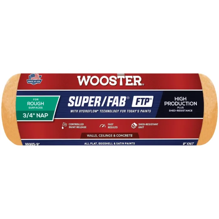 WOOSTER Super/Fab FTP Knit Fabric Roller Cover - 9 in. x 3/4 in. Nap