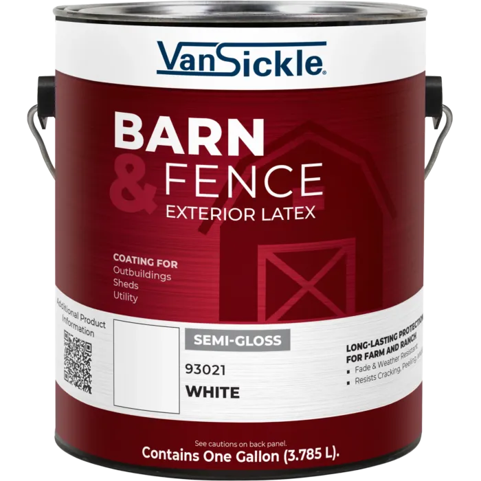 Van Sickle Barn & Fence Exterior Latex Semi-Gloss White Gallon