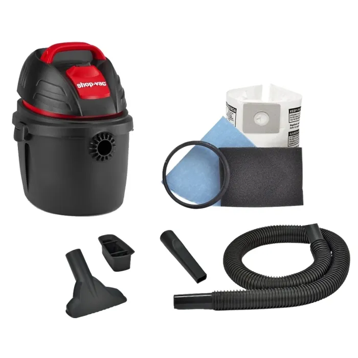 Shop Vac Shop-Vac 9303511 Wet/Dry Vacuum, 2.5 gal Vacuum, 60 cfm Air, 2.5 hp, 120 VAC, Black Housing