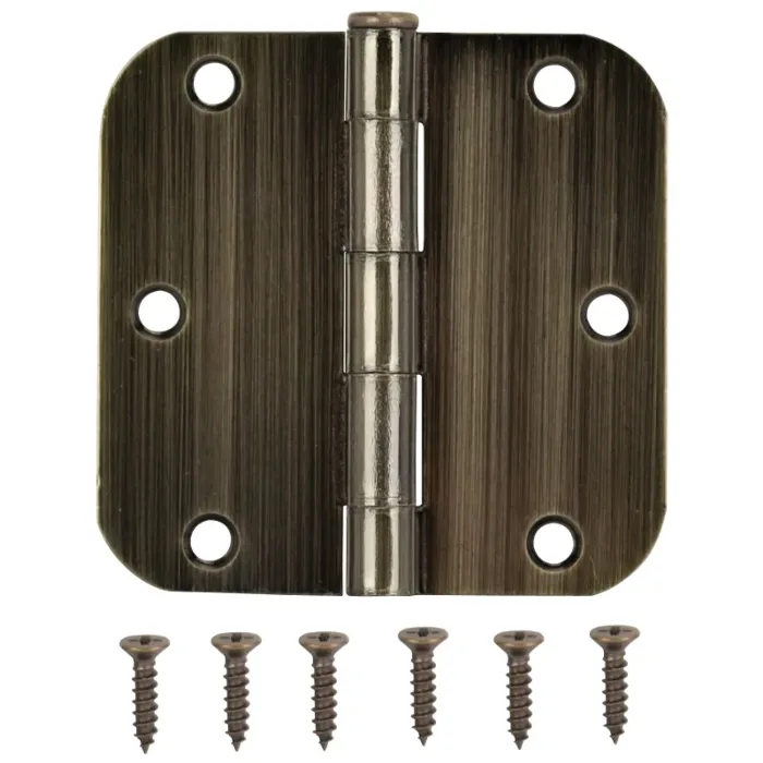 ProSource 20347ABX Door Hinge, Steel, Antique Brass, Loose Pin, 180 deg Range of Motion, Screw Mounting