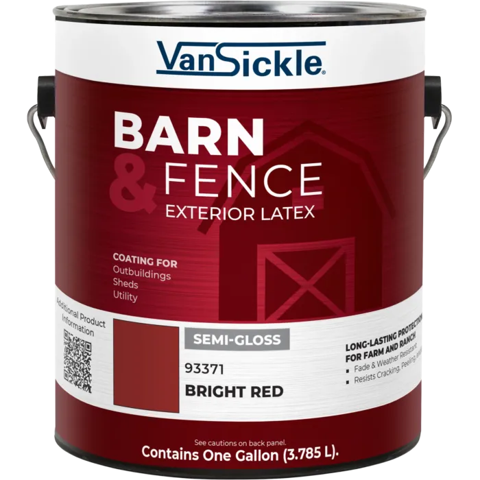 Van Sickle Barn & Fence Exterior Latex Semi-Gloss Bright Red Gallon