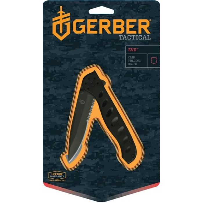 Gerber 22-41432 Folding Knife, 3.43 in L Blade, High Carbon Stainless Steel Blade, 1-Blade, Black Handle