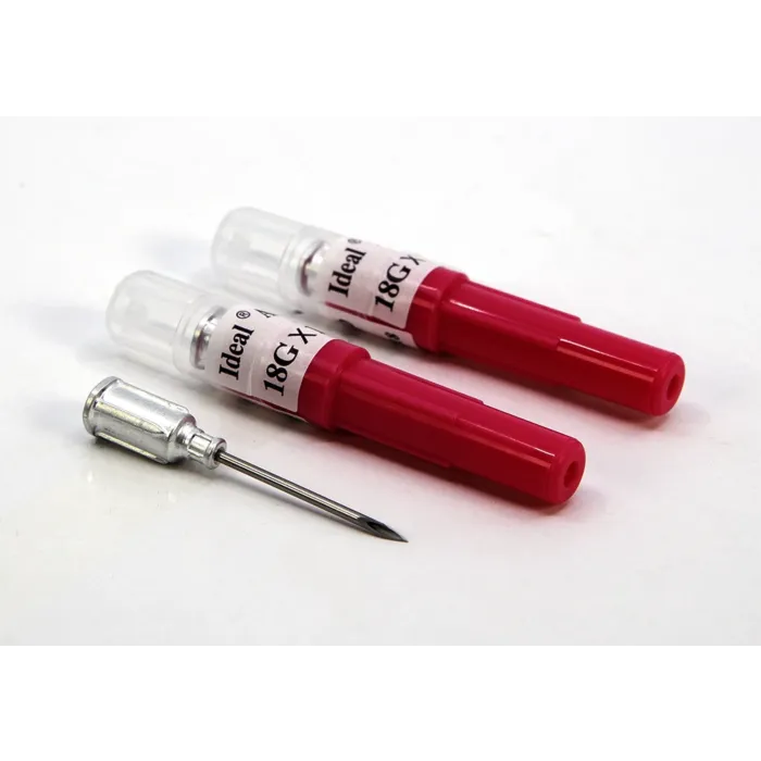 Ideal Instruments 18 ga x 1 in Pink Color Aluminum Material Disposable Hub Needle