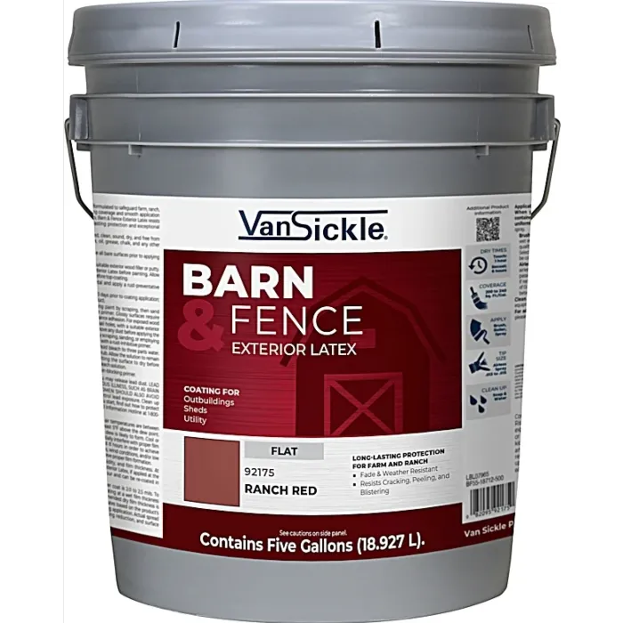 Van Sickle Barn & Fence Exterior Latex (Flat - Forest Brown) 5 Gallon