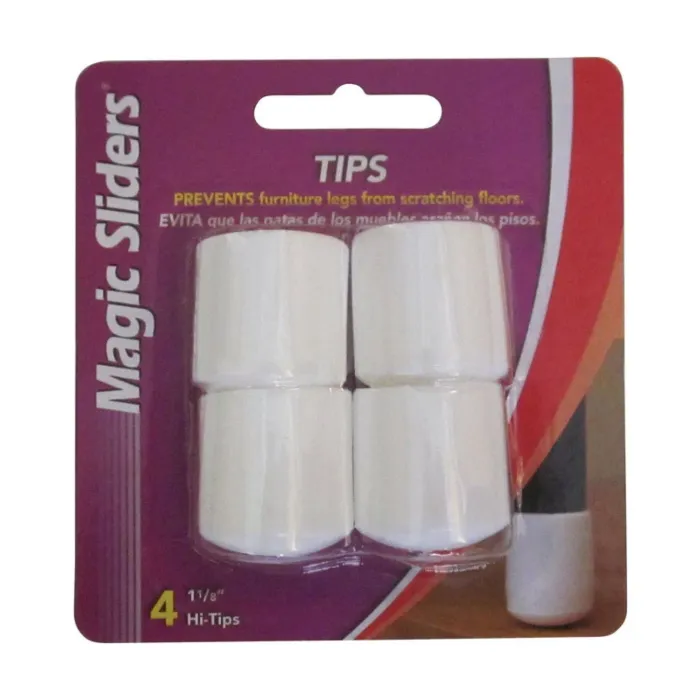 Magic Sliders Magic Slid Leg Tip 4pk 1-1/8" Wh
