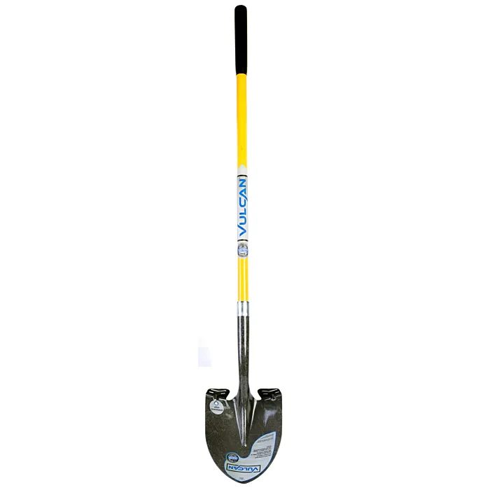Vulcan Round Point Shovel with Cushion Grip Fiberglass Handle