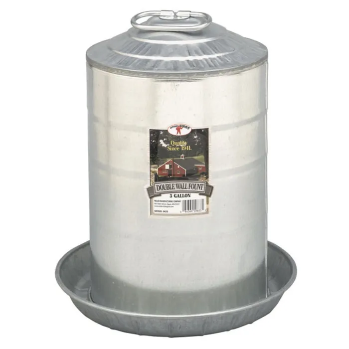 Little Giant Products 12-1/4 in Dia x 15 in H Galvanized Steel Material 3 gal Double Wall Fount
