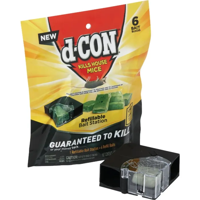 dCON D-Con Refillable Corner Fit Mouse Bait Station (6-Refill)