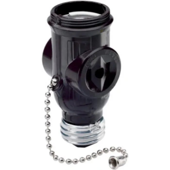Pass & Seymour Legrand 1406CC10 Lamp Holder/Outlet Adapter, 250 W, Black