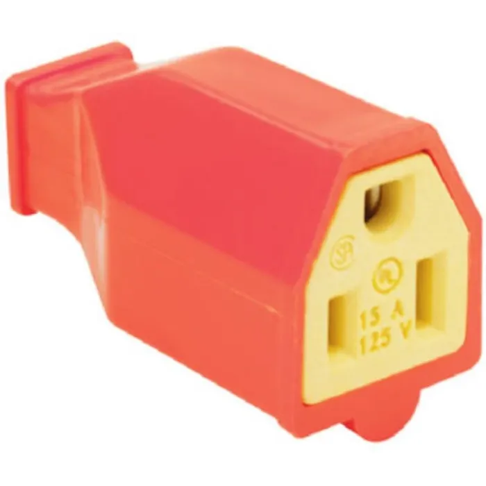 Pass & Seymour SA993OCC10 Electrical Connector, Straight Blade, 2-Pole, 15 A, 125 V, NEMA: NEMA 5-15R, Orange