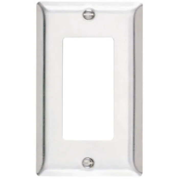 Pass & Seymour Legrand SS26CC25 Wallplate, Decorative, 4-1/2 in L, 2-3/4 in W, 1-Gang, Stainless Steel, Silver, Brushed